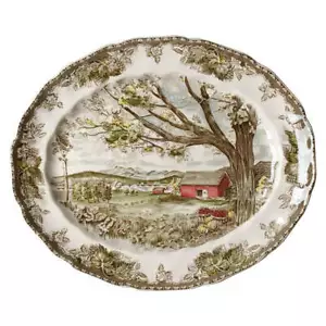 PLATO DE SERVICIO OVALADO JOHNSON BROS. TIEMPO DE COSECHA INGLANDIA 13" AMIGABLE PUEBLO (00) - Imagen 1 de 11