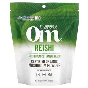 2 X Om Mushrooms, Certified Organic Mushroom Powder, Reishi, 7.05 oz (200 g) - Picture 1 of 2