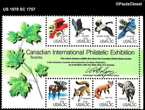 US 1978 SC 1757 CAPEX ISSUE BLOCK OF 8 13¢ MULTI-CLR MNH OG VF - Picture 1 of 2