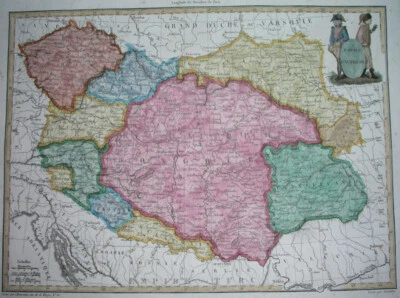 1810 rare ORIGINAL MAP POLAND UKRAINE HUNGARY ROMANIA BOHEMIA CROATIA NAPOLEON - Image 1 of 4