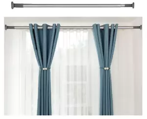 Spanngardinenstange 378 cm - 430 cm lang, ohne Bohren, Edelstahl, grau - Bild 1 von 7