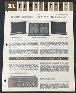 Altavoces JBL Newsletter S70, C78 folleto del distribuidor - NO ES UNA COPIA - Imagen 1 de 3