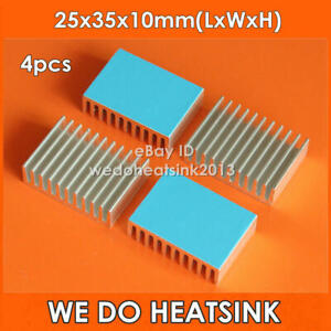 4pcs 25x35x10mm Heat Sink Aluminum WE DO HEATSINK For LED With Blue Thermal Pad