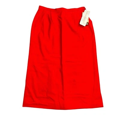 Falda midi lápiz Pendleton vintage para mujer 12 roja 100 % lana virgen plisada nueva Foto 1 de 4