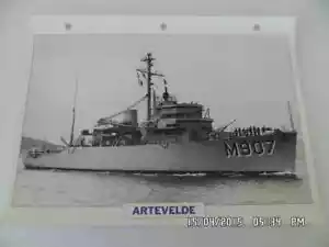 CARTE FICHE NAVIRES DE GUERRE ARTEVELDE 1954 DRAGUEUR OCEANIQUE - Imagen 1 de 1