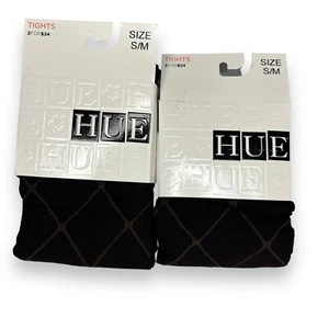 Hue Women’s 2 Pair Tights Brown Control Top Argyle Diamond Birdseye Size S/ M - Picture 1 of 3