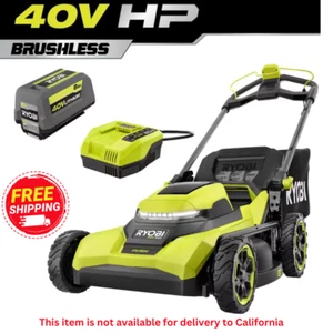 RYOBI 40V HP Brushless 21 in. Cordless Battery Walk Behind Push Lawn Mower - Picture 1 of 12