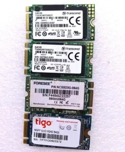 Lot of 10 M.2 SATA NGFF SSD 60/64GB 2242 Solid State Hard Drives PC - Picture 1 of 4
