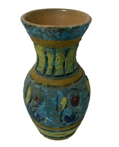 Mid Century Modern Lava Glazed Vase Made In Italy 7 3/4" Tall - Picture 1 of 4
