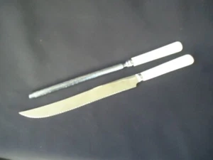 vintage bone handle carving knife set sharpener 31cm Long- Life Sheffield - Picture 1 of 4
