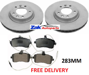 FOR PEUGEOT 407 1.6 1.8 2.0 (2004-2011) TWO FRONT BRAKE DISCS & PADS SET (283MM)