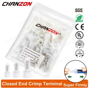 100PC CE1 CE2 CE5 Closed End Wire Crimp Cap Connector Insulated Terminal Kit - Picture 1 of 8