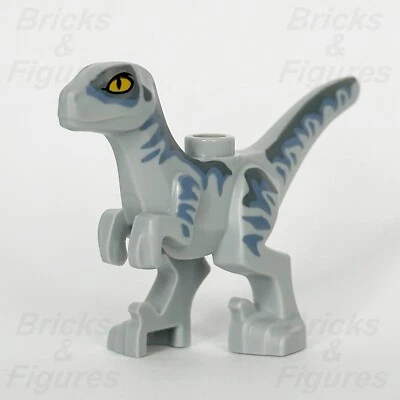 LEGO Jurassic World Baby Raptor Dinosaur Minifigure Part Grey & Blue 76963 76965 - Image 1 of 4