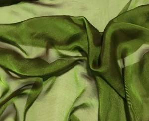 Leaf Green - Iridescent Silk Chiffon Fabric - Picture 1 of 1