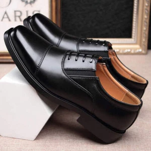 Men's Leather Shoes with Rubber Sole Non Slip Anti Static Work Shoes Impact and - Picture 1 of 20