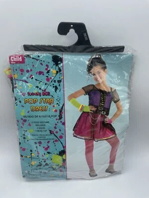 Vestido Estrella del Pop Totally Años 80 2 Piezas Disfraz Infantil Talla Única Halloween DressUp Nuevo Foto 1 de 2