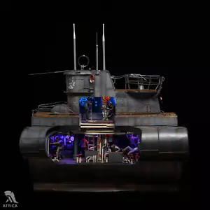 Soldatino giocattolo latta miniatura dipinto U-Boat VII C sezione 1:32 tedesco prevendita arte - Foto 1 di 21