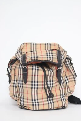Burberry Beige/Black Vintage Check Nylon Large Rucksack Backpack - Image 1 of 4