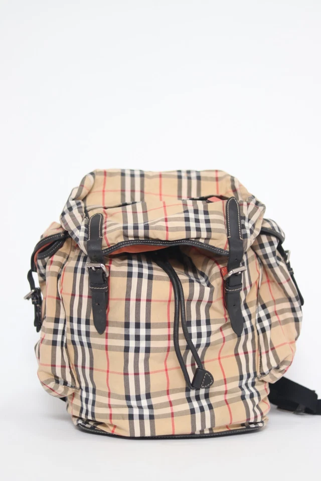 Burberry Beige/Black Vintage Check Nylon Large Rucksack Backpack - Image 1 of 4