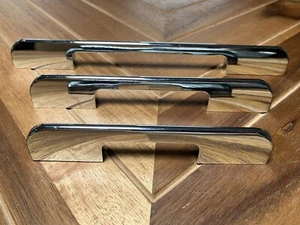 Polished Silver Drawer/Cabinet Pulls MCM VTG Retro 50's Minimalist Lot Of 3 H2 - Picture 1 of 10