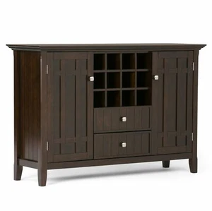 Bedford 12-Bottle Solid Wood 54in W Sideboard Buffet Credenza and Winerack - Picture 1 of 7