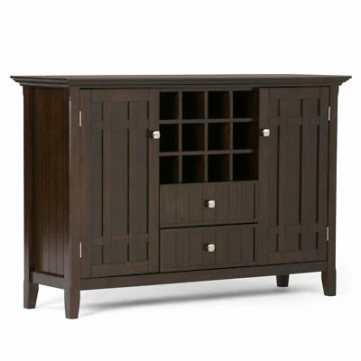 Bedford 12-Bottle Solid Wood 54in W Sideboard Buffet Credenza and Winerack - Image 1 of 4