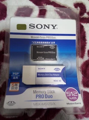 1 Kit Sony Memory Stick Pro Duo 512MB with Memory Stick Duo Adaptor MSAC-M2 - Image 1 of 2