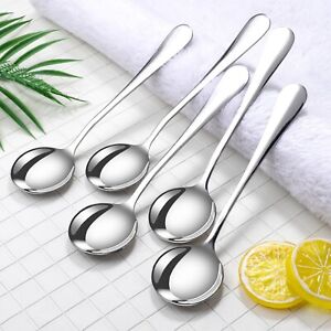 4X PC STAINLESS STEEL SOUP SPOON CUTLERY SPOONS SET - High Quality