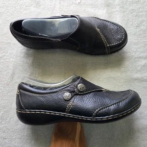 Clarks Leder Ashland Lane Q Slipper Halbschuh schwarz ultimativer Komfort Damen 8,5 - Bild 1 von 12