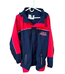 VTG Starter MLB Cleveland Indians Full Zip Windbreaker Jacket - Mens Large L - Picture 1 of 7
