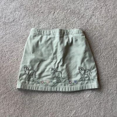 LANDS END GIRLS SKORT, 6, CORD, HORSES, INSIDE ADJUSTABLE WAIST, COTTON - Image 1 of 3