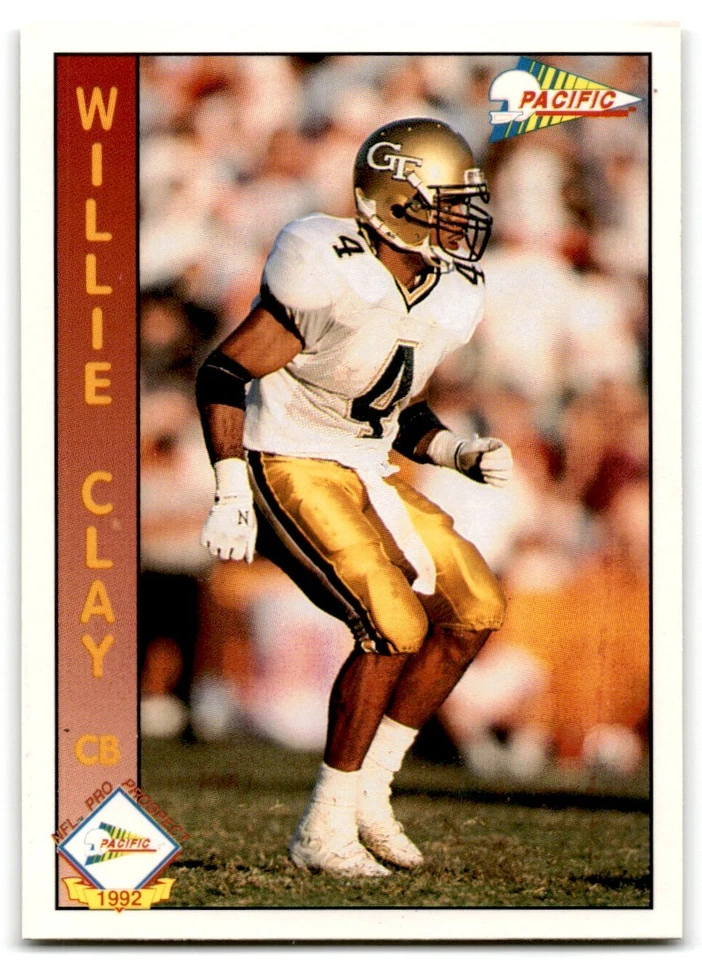 1992 Pacific Willie Clay Rookie Georgia Tech Yellow Jackets #330 - Image 1 of 2