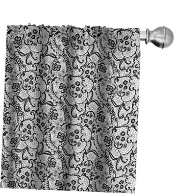 Lunarable - Paneles de cortinas multicolor 56"W x 63"L (Pack de 2) Blanco Negro Foto 1 de 4