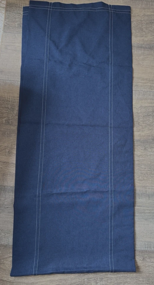 Decoração country costura branca azul marinho American Living Valance Ralph Lauren - Imagem 1 de 4