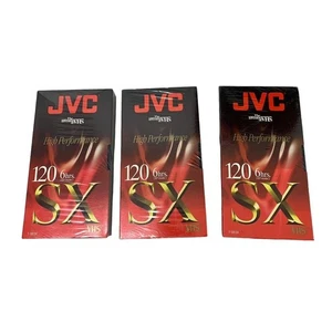Three JVC SX 120 High Performance Blank VHS Video Cassette Tape New & Sealed - Picture 1 of 5