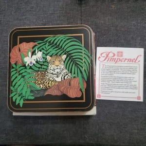 Pimpernel Coasters Set Of 6 Jaguar Panther Jungle 4x4 In Box - Picture 1 of 10