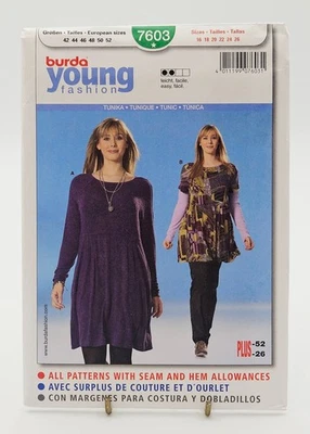 Patrón Misses Túnica Manga Variaciones Tejido Elástico Talla 16-26 Burda 7603 Foto 1 de 2