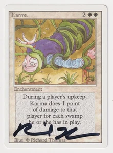 Signed Karma LP Revised Edition Artist Richard Thomas 1994 MTG Magic Vintage! - Picture 1 of 2