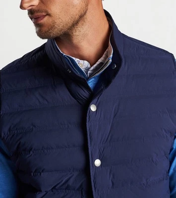 Peter Millar M Medium Crown Crafted Regent Vest Navy Blue Quilted Puffer $295 - Image 1 of 4