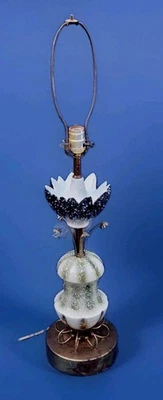 Vtg Mid-Century Modern Mcm Atomic Sculpture Pottery Torchiere Table Lamp 33" - Image 1 of 4