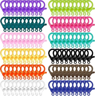 120 Piezas Cierres de Plástico para Garra de Langosta, 12 Colores Lindo Cordón Clip a Presión Ganchos Duros M Foto 1 de 4