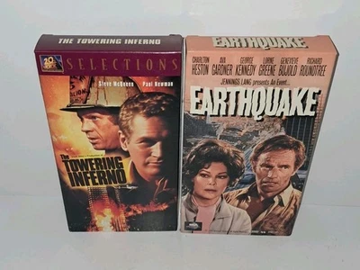 The Towering Inferno & Earthquake VHS Tapes Steve McQueen, Paul Newman - Image 1 of 4
