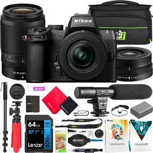 Nikon Z50II Mirrorless Camera + 2 Lens Kit 16-50mm & 50-250mm Pro Creator Bundle - Picture 1 of 10