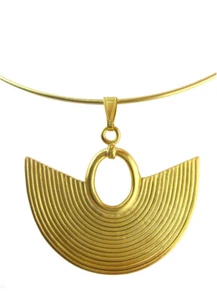 Omega with a Pre-Columbian Sinu Striped Nose Ring Pendant| Across The Puddle - Picture 1 of 4