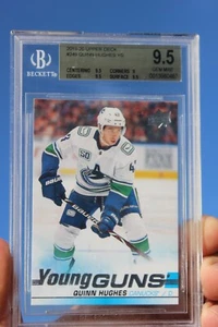 2019-20 Quinn Hughes UD cubierta superior YG pistolas jóvenes #249 BGS 9,5 gemas como nuevas novato radiocontrol - Imagen 1 de 2