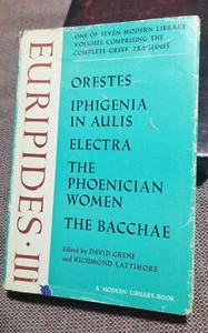 EURIPIDES III-ELECTRA//IPHIGENIA/ORESTES/BACCHAE/PHOENIIAN MOD LIB 1963 HB/J-NF - Picture 1 of 6