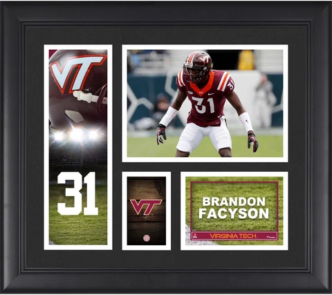 Brandon Facyson Virginia Tech Hokies Framed 15" x 17" Player Collage Cover