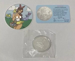 CMG Mint 1 Oz .999 Silver Art Round Easter Beauty W/ COA & Sticker 250 Minted - Picture 1 of 2