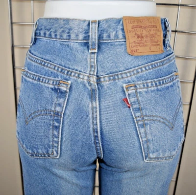 Vintage Levi's 512 Jeans W28 L28 90s High Waist Straight Leg Fade Made USA 1999 - Image 1 of 4