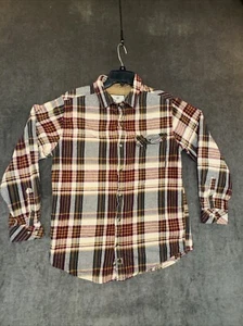 LEGENDARY WHITETAILS Men’s M Button Down Flannel Shirt Red Tan Plaid - Picture 1 of 11